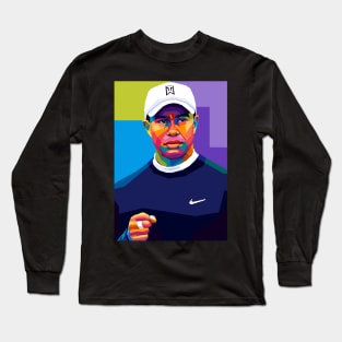 Tiger Woods Pop Art Long Sleeve T-Shirt